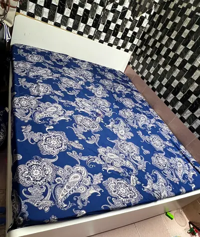 URGENT SELLING! IKEA  -Queen bed frame with mattress - white wooden frame, good condition