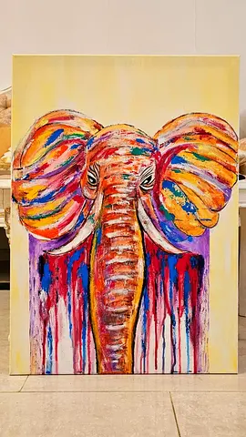 Beautiful gold Elephant Abstract painting