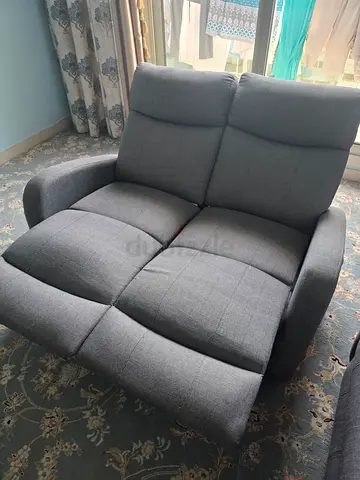 Grey Fabric Single Recliner Armchair - Comfortable Lounge Seat