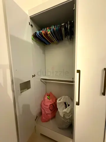 White Single-door Wardrobe / Armoire - Good Condition