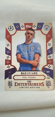 Phil Foden Topps The Entertainer Limited Edition Manchester City Trading Card