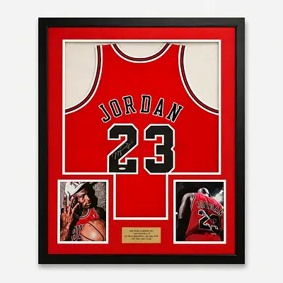 Michael Jordan Framed Jersey Hand Signed Upper Deck COA