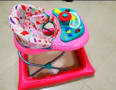 Pink Baby Walker with Activity Tray and Music — Good Condition