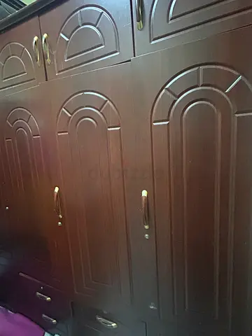 Large Wooden Wardrobe / Armoire - Dark Brown, Good Condition