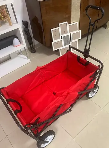 Foldable Red Utility Wagon/Beach Cart with Handle - Good Condition