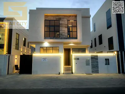 A distinctive villa in Ajman, Al Yasmeen area, a modern neighborhood. 5 luxurious master bedrooms.