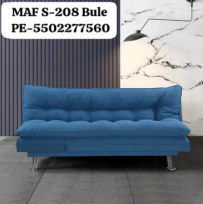 Blue Convertible Sofa Bed - Compact 2-Seater (MAF S-208)