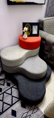 Stackable Organic-Shaped Pouf Stools (Set of 4)