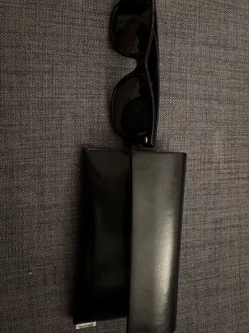 Classic Rayban black glasses (no lenses) with leather case