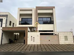 A villa for rent in Al Yasmin consisting of 5 master bedrooms with a modern and elegant design, and