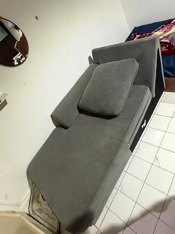 Grey 3-seater sofa cushions and backrest set (used)