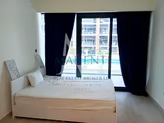 “Pool View” Semi Furnished Studio for Rent in Azizi Riviera Building 26