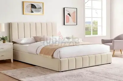 Brend New fabric wooden Queen size 160x200 Bed with Madical Matress Available