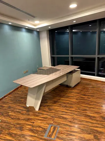 Modern Executive Office Desk with Storage Pedestal