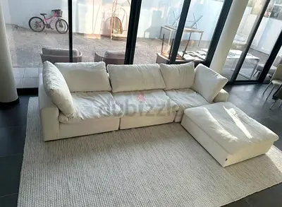 Great Condition Marina home Feather filled sofa with footstool