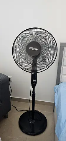 Used Black Pedestal Stand Fan in Good Working Condition