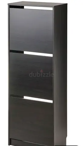 IKEA
Shoe cabinet with 3 compartments, black-brown, 49x28x135 cm