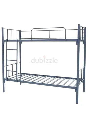 Metal Bunk Bed Frame - Twin over Twin, Grey
