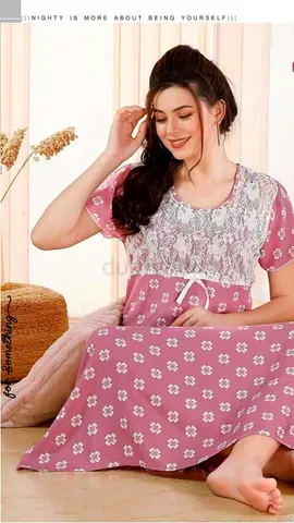 Pink Floral Lacy Nighty