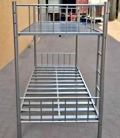 Metal Bunk Bed Frame - Silver Double/Single Combo