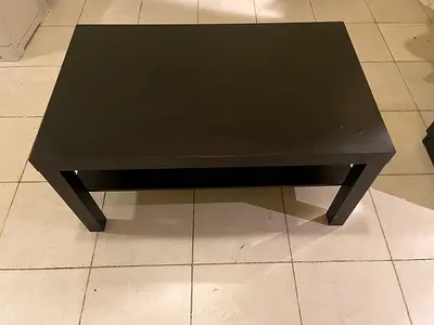 Dark Wood Rectangular Coffee Table - Good Condition