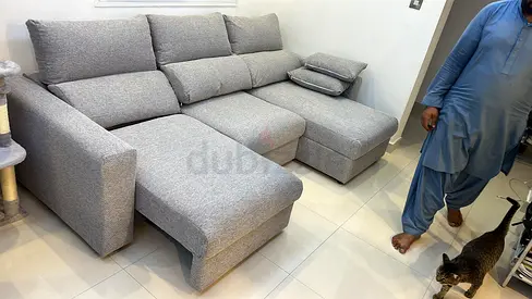 Ikea Eskelstuna L shape sofa bed gray