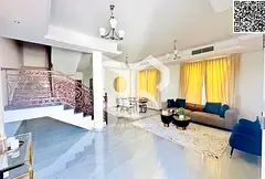 A distinctive villa with a yard, including electricity, water, and air conditioning, directly from t
