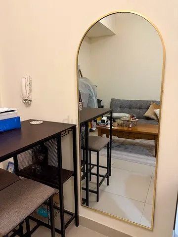 Large Gold-Framed Arch Wall Mirror - Modern Full-Length Mirror