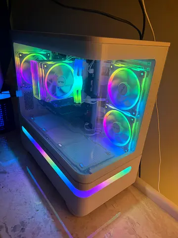 Custom White RGB Gaming Desktop PC with Tempered Glass