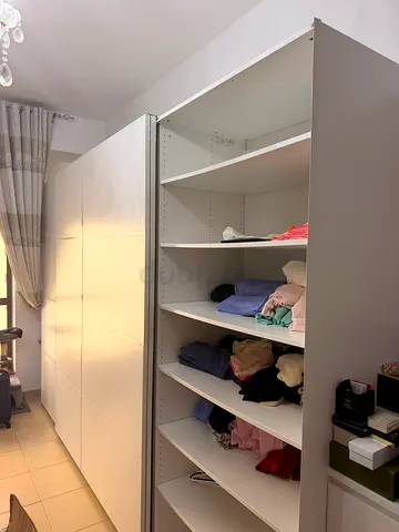 Large White Sliding Wardrobe - 4 Doors, Good Condition
