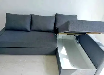 Grey L-shaped Storage Sofa with Storage