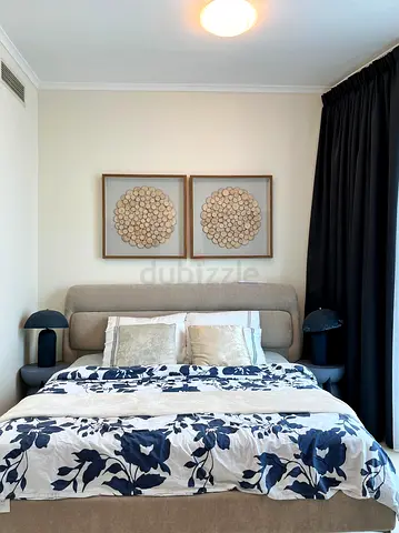 ORIGINALL PAN  HOMES King Size Bed Beigge + MATTRESS Thick + 2 lamps with stand (SLIGHTLY USED)