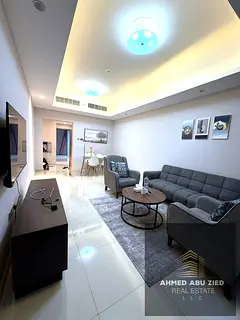 Luxury furnished 1BHK for annual rent in Rashidiya 1 Ajman Gulfa Towers master room balcony free par