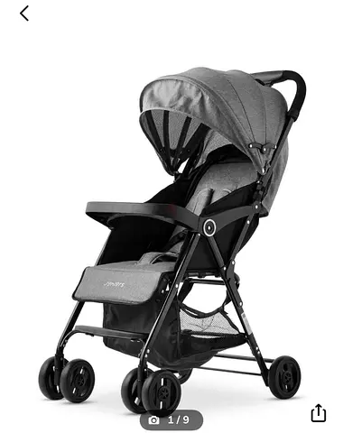 Lightweight Grey Travel Stroller - Compact Fold
