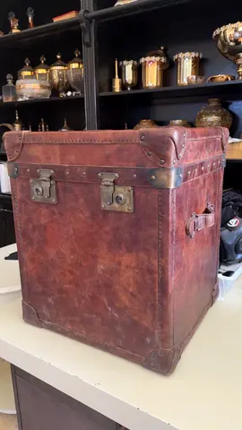Vintage Leather Storage Trunk / Decorative Chest