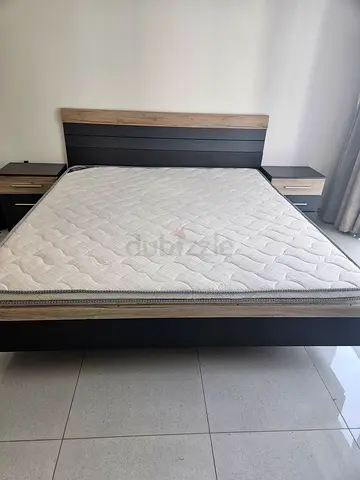 Queen Bed Frame with Mattress - Good Condition