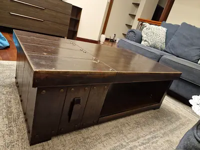 Solid Dark Wood Sideboard / Storage Cabinet