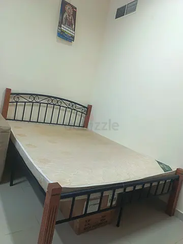 Metal and Wood Single/Double Bed Frame with Mattress