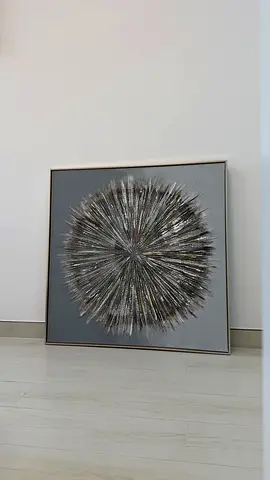 Framed Metallic Burst Wall Art — Modern Decorative Painting