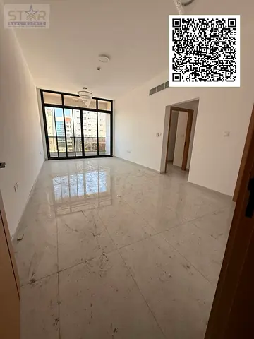 غرفه وصاله منطقة الحميديه برج جديد اول ساكن ايجار سنوى بعجمان