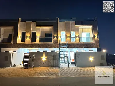 A villa among the most luxurious villas in Ajman, built and finished to a super deluxe standard, with a very large building area and rooms, freehold o