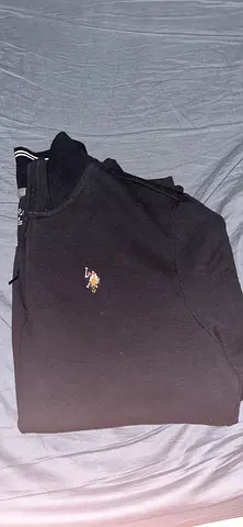 Black U.S Polo Assassin style Long Sleeve Pullover Sweatshirt - Size M