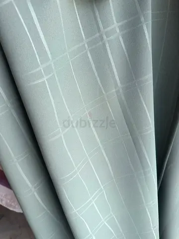 Light Green/ Checked Curtain Fabric - 3m Roll