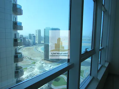 شقة غرفه وصاله للايجار السنوي برج النخله 1 اطلاله بحريه