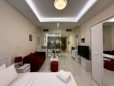 استوديو مفروش | شرفة | إطلالة على الفناء | دار الجوهرة JVC