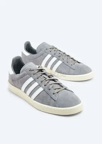 Grey Suede Adidas Campus Sneakers with White Stripes - Size 38 Unused