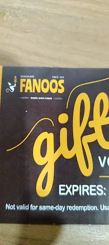 Fanoos gift voucher (kebab  restaurant) - unused  orginal amount 150