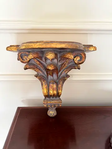 Pair of Ornate Guilt Wall Corbel Brackets/ Display Shelves