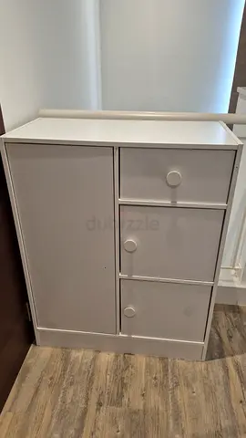White compact storage cabinet