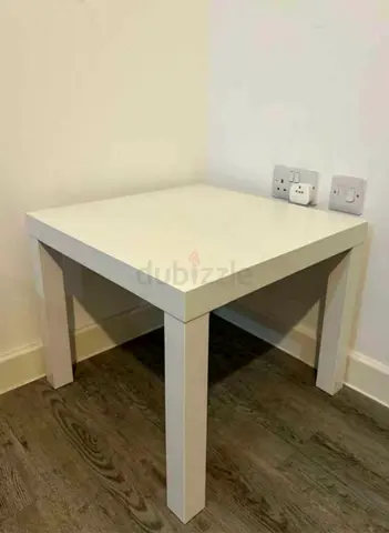 White Square Side Table / Small Coffee Table - Minimal Design